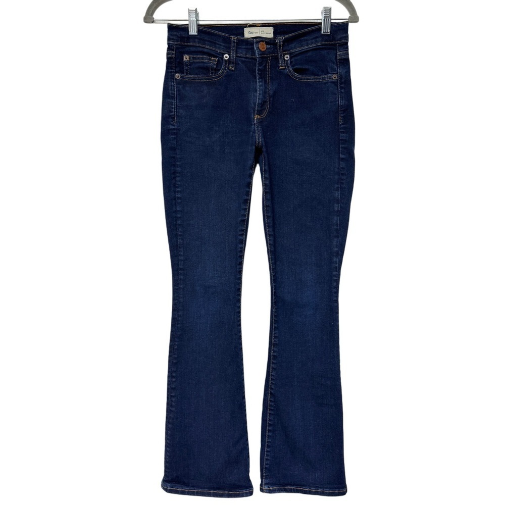 {GAP} "Baby Boot in Dark Indigo" Short Petite Bootcut Stretch Denim Jeans
